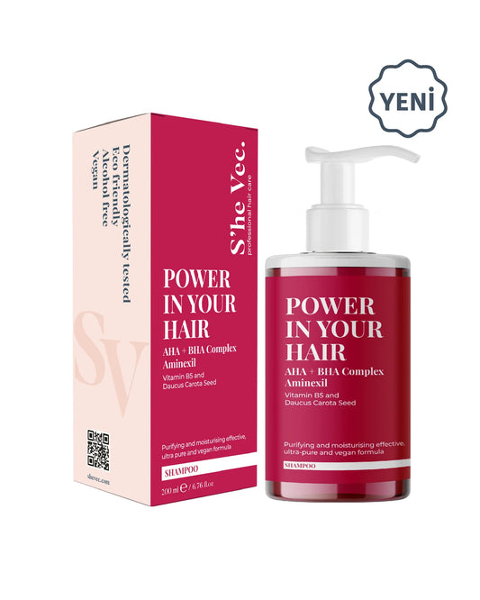 She Vec, Power In Your Hair AHA/BHA Dökülme Yağlanma Elektriklenme Karşıtı Saç Derisi Peelingi 200ml