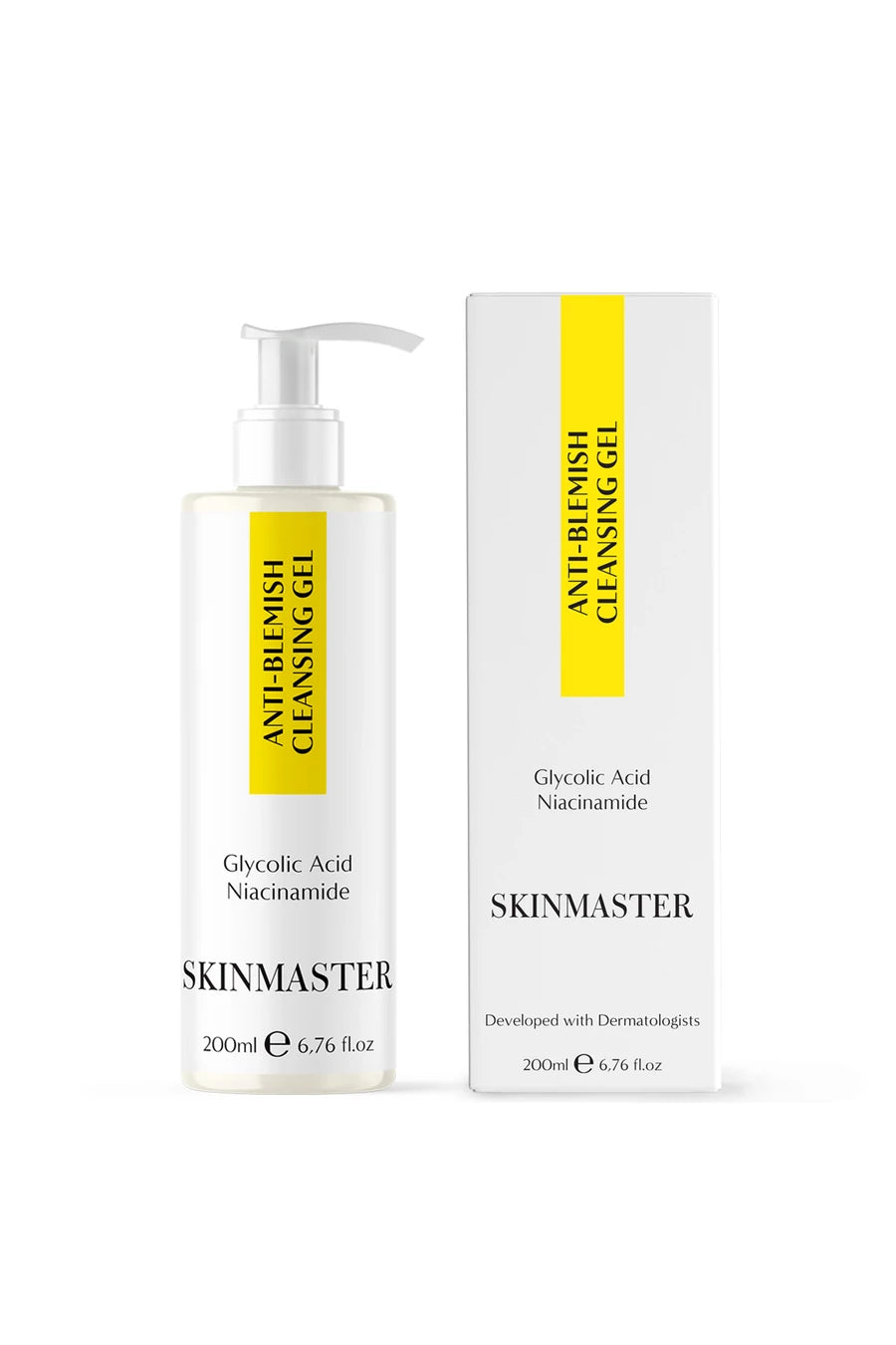 SkinMaster, Leke Karşıtı Yüz Temizleme Jeli, 200ml - Leke Oluşumunu Engellemeye Yardımcı (Glycolic Acid + Niacinamide)