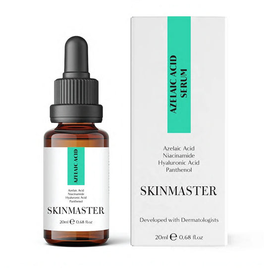 SkinMaster, Azelaik Asit Serum, 20ml - Akneye Yatkın Hassas Ciltlerin Kullanımına Uygun, Leke Oluşumunu Engellemeye Yardımcı ( Azelaik Asit %5)