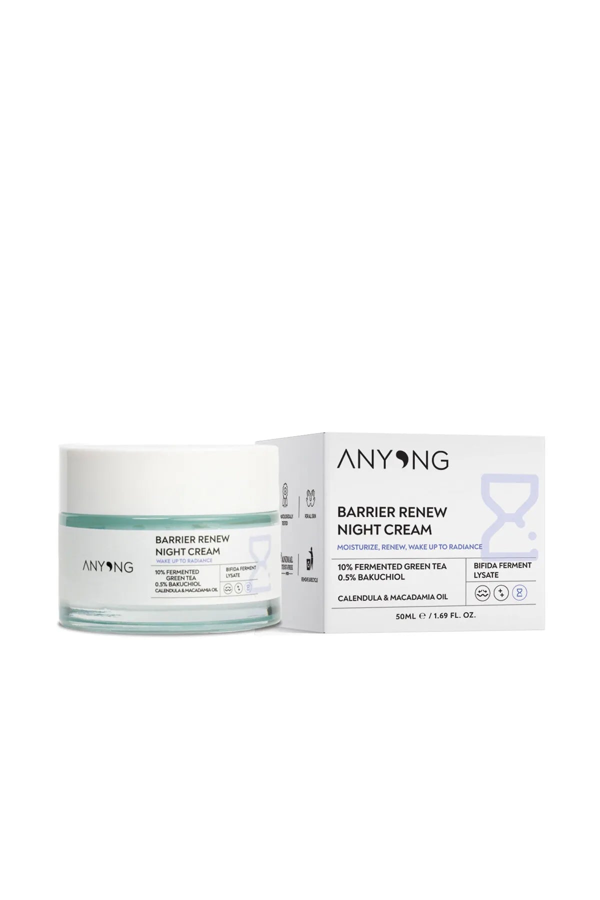 Anyong, Bariyer Onarıcı Yenileyici ve Yaşlanma Karşıtı Krem 50 ml ( Yeşil Çay & Bakuchiol & Bifida)