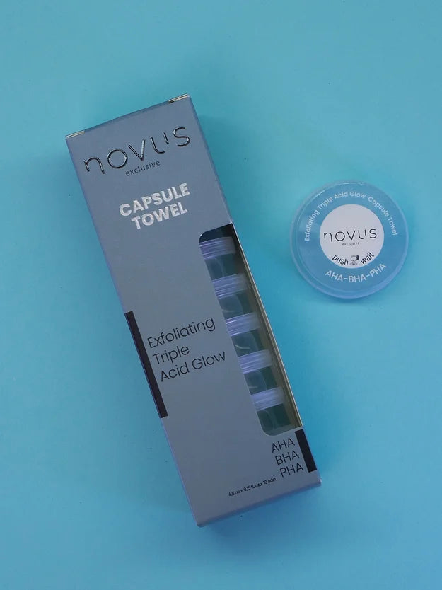 Novus, AHA BHA PHA Exfoliating Triple Acid Glow Leke-Akne Karşıtı Eksfoliyant Mendil