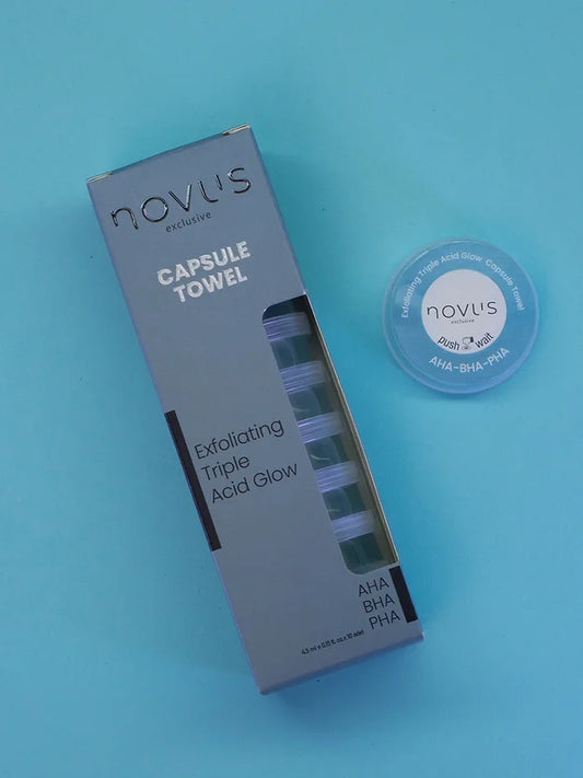 Novus, AHA BHA PHA Exfoliating Triple Acid Glow Leke-Akne Karşıtı Eksfoliyant Mendil