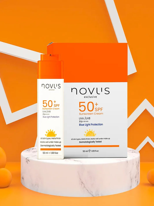 Novus, 50+SPF Leke Karşıtı Yüksek UV Korumalı Güneş Kremi PA+++ Mavi Işık Koruması