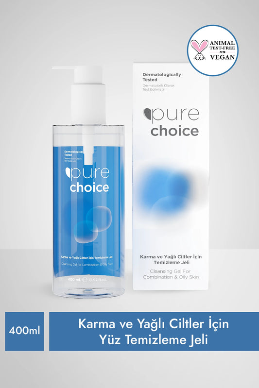 Pure Choice, Karma ve Yağlı Ciltler İçin Yüz Temizleme Jeli 400ml