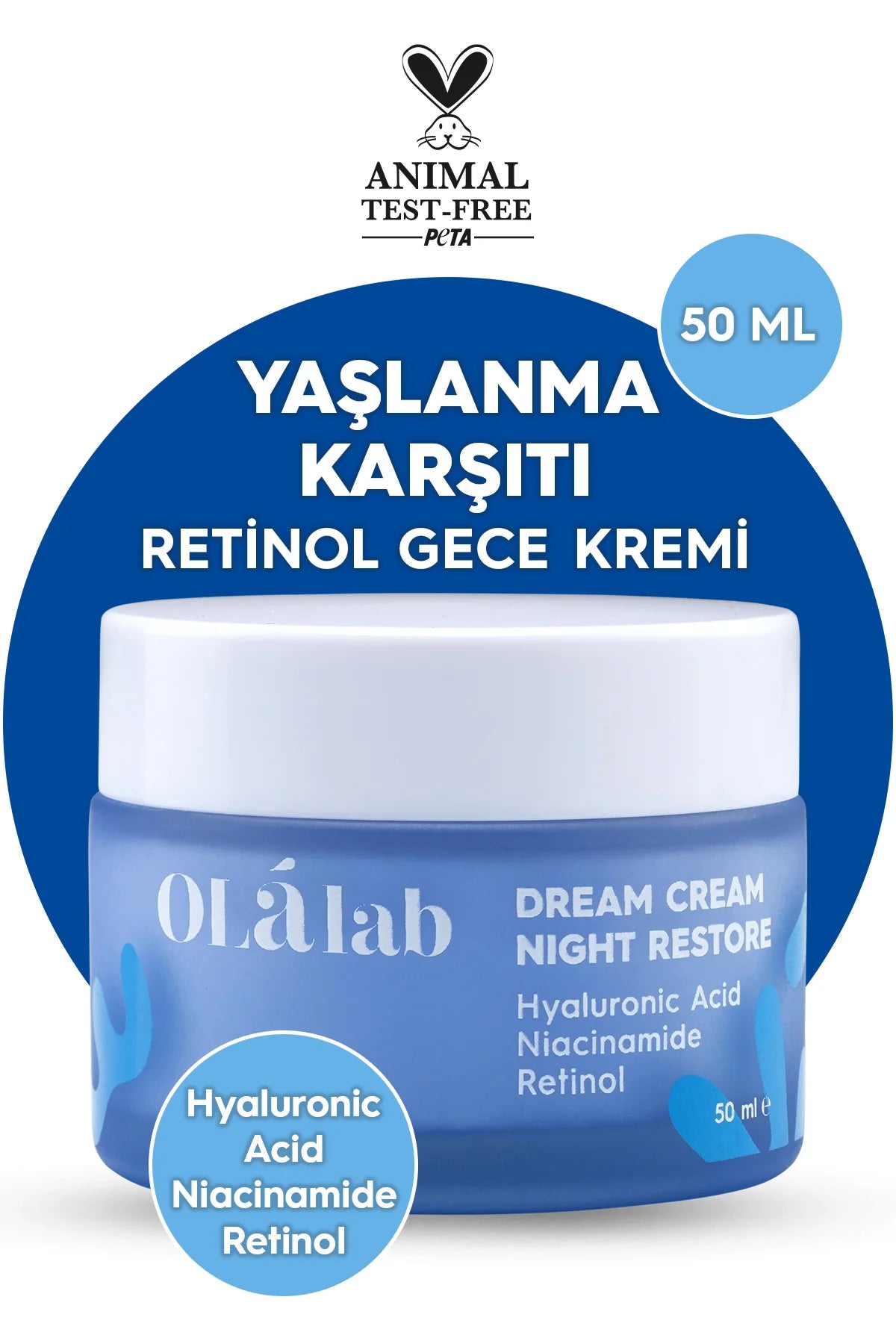 Olalab, Yaşlanma Karşıtı Yenileyici Nemlendirici Retinol Gece Kremi