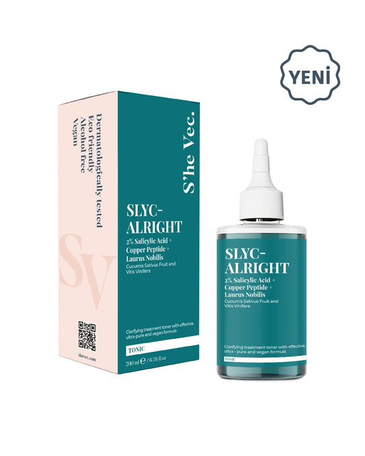 She Vec, Slyc-Alright Salisilik Asit Sivilce ve Siyah Nokta Karşıtı Arındırıcı & Canlandırıcı BHA Tonik 200ml