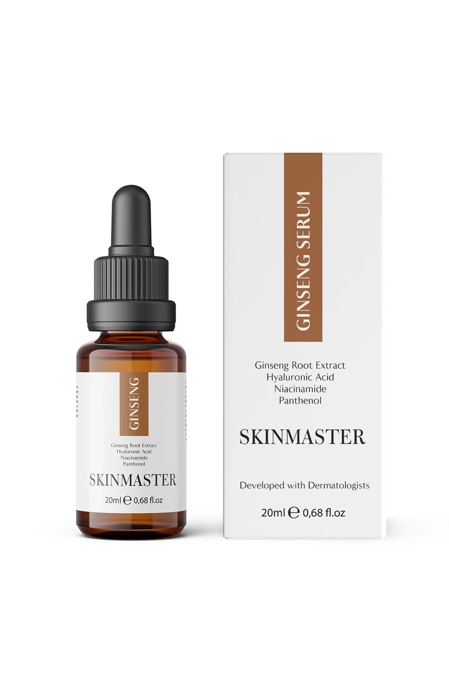 SkinMaster, Ginseng Serum, 20ml - Cilt Yenilenmesine ve Tazelenmesine Yardımcı ( Ginseng Özü %5 + Niacinamide + HA)