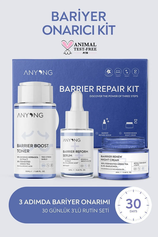 Anyong, Bariyer Onarıcı Nemlendirici Ve Canlandırıcı Cilt Bakım Seti (TONİK, SERUM, KREM) Ginseng&yeşil Çay