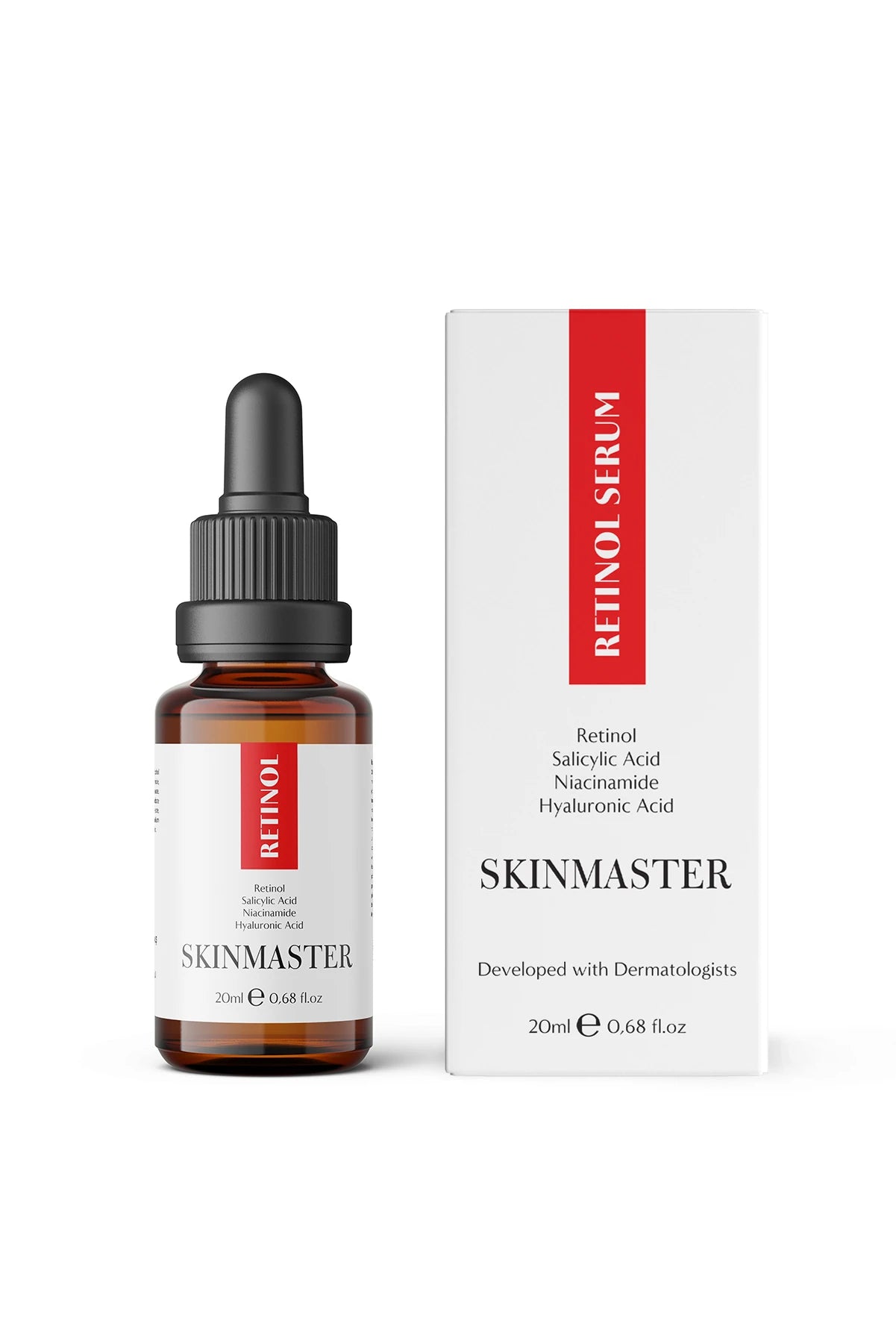 SkinMaster, Retinol Serum, 20ml - Retinol ve B3 İçerikli Yaşlanma Karşıtı (Retinol, BHA, Niacinamide, HA)