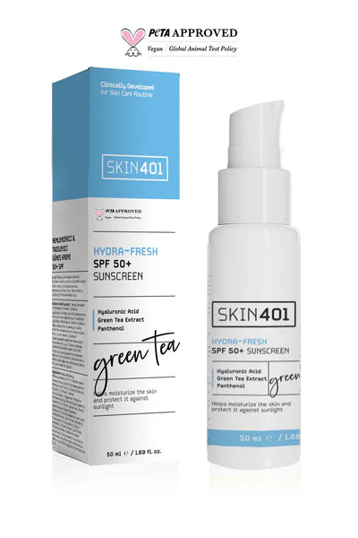 Skin401, Spf 50 Nemlendirici & Tazeleyici (GREEN TEA HYDRA FRESH) Güneş Kremi 50 ml