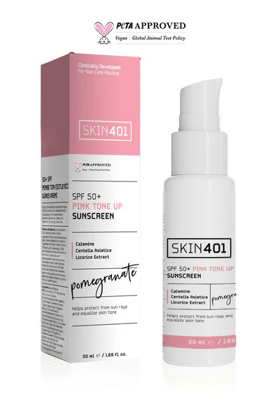 Skin401, Spf50 Pembe Ton Eşitleyici (PİNK TONE UP) Güneş Kremi 50 ml