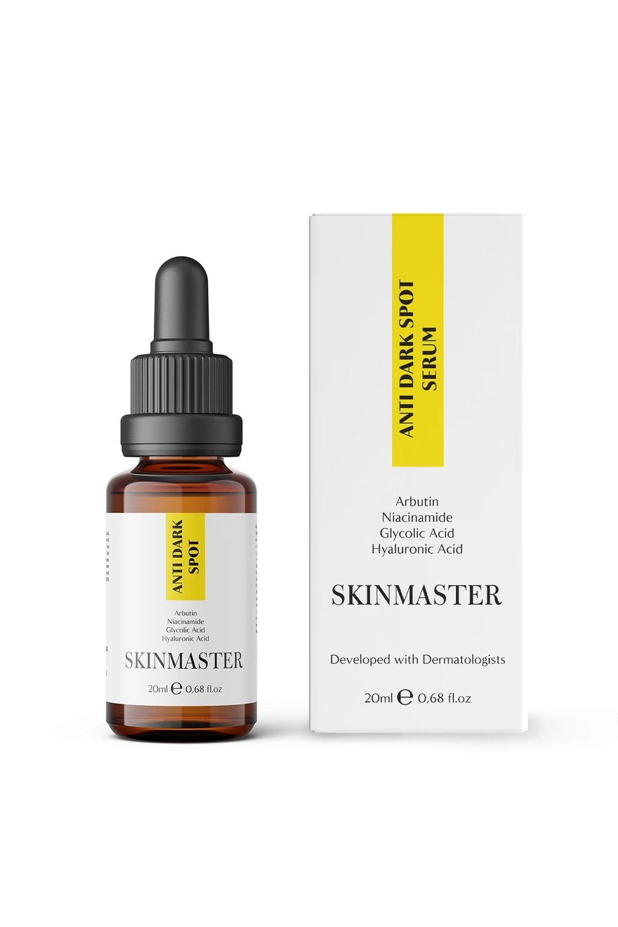 SkinMaster, Leke Karşıtı Cilt Tonu Eşitlenmesine Yardımcı Bakım Serumu, 20ml - Anti Dark Spot (Arbutin, Niacinamide, Glycolic Acid, HA)