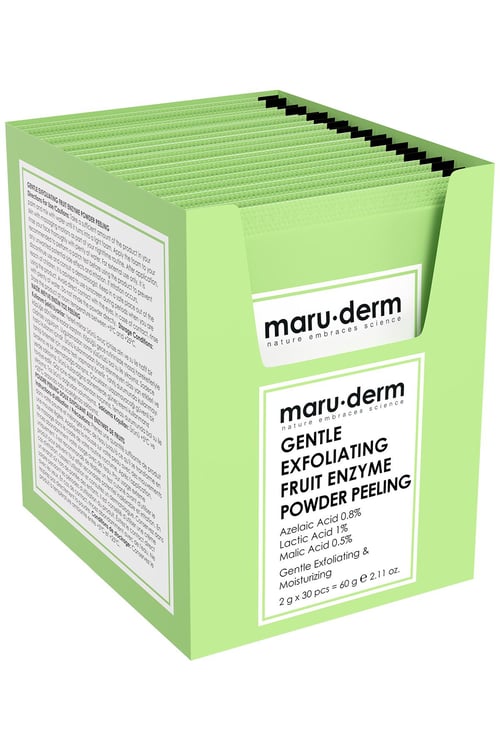 MaruDerm, AHA Meyve Enzim Hassas Toz Peeling 60 GR (Azelaic Acid 0,8% + Lactic Acid 1% + Malic Acid 0.5%)